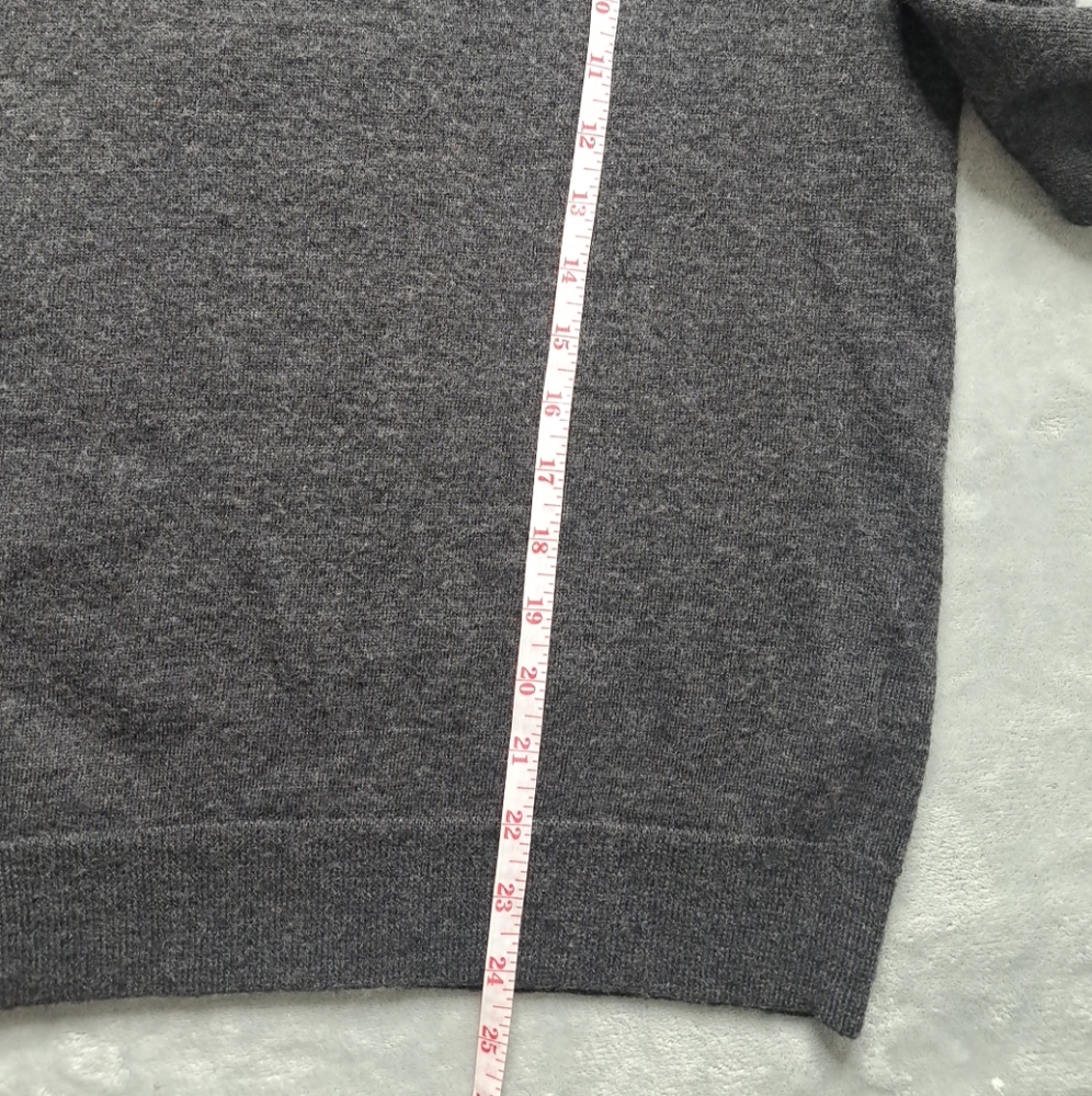 Club Room Men's Ribbed Trim V-Neck Sweater Dark Charcoal Size Medium Long Slv - Picture 11 of 15